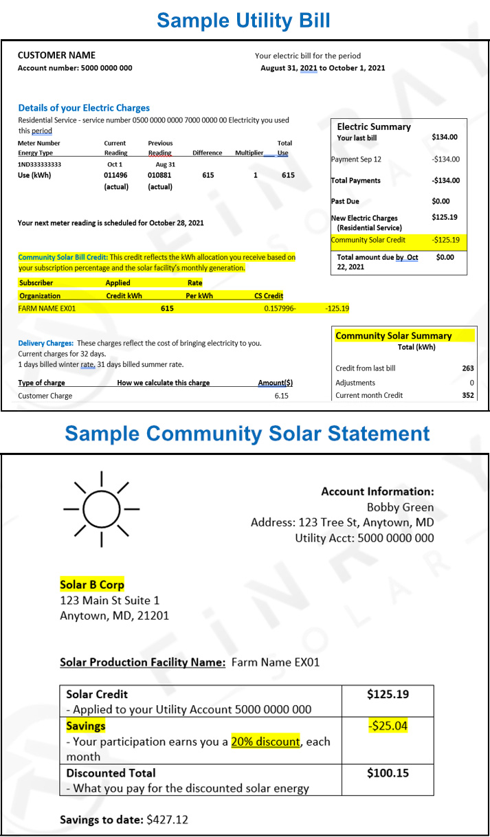 community_solar_dual_utility_bill_sample_1400px copy Sample Utility Bill with Community Solar from Finray Solar